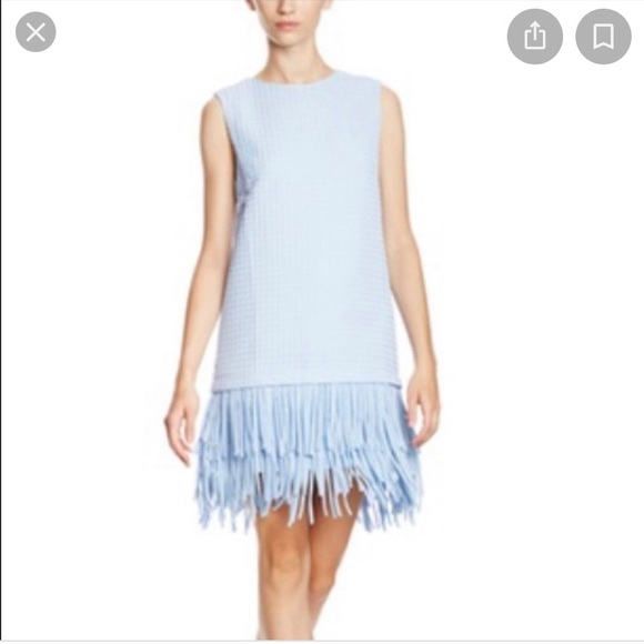 light blue fringe dress